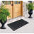Albertina Geometric Black Natural Rubber, 24" X 36", Ideal for Outside entryway Heavy Duty Door mat