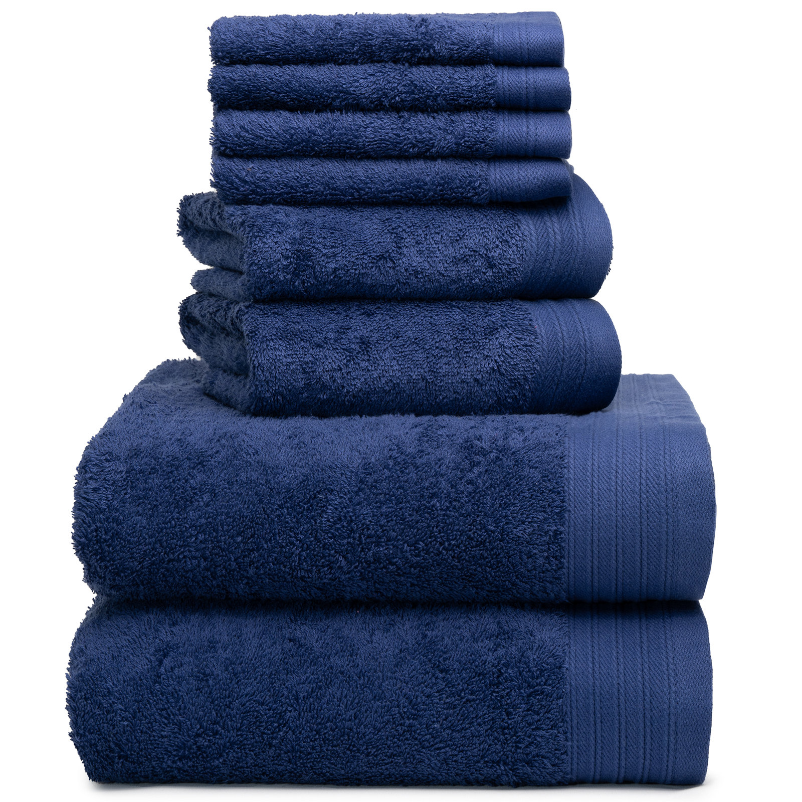 Doncia 8-Piece Cotton Towel Set, Navy Blue