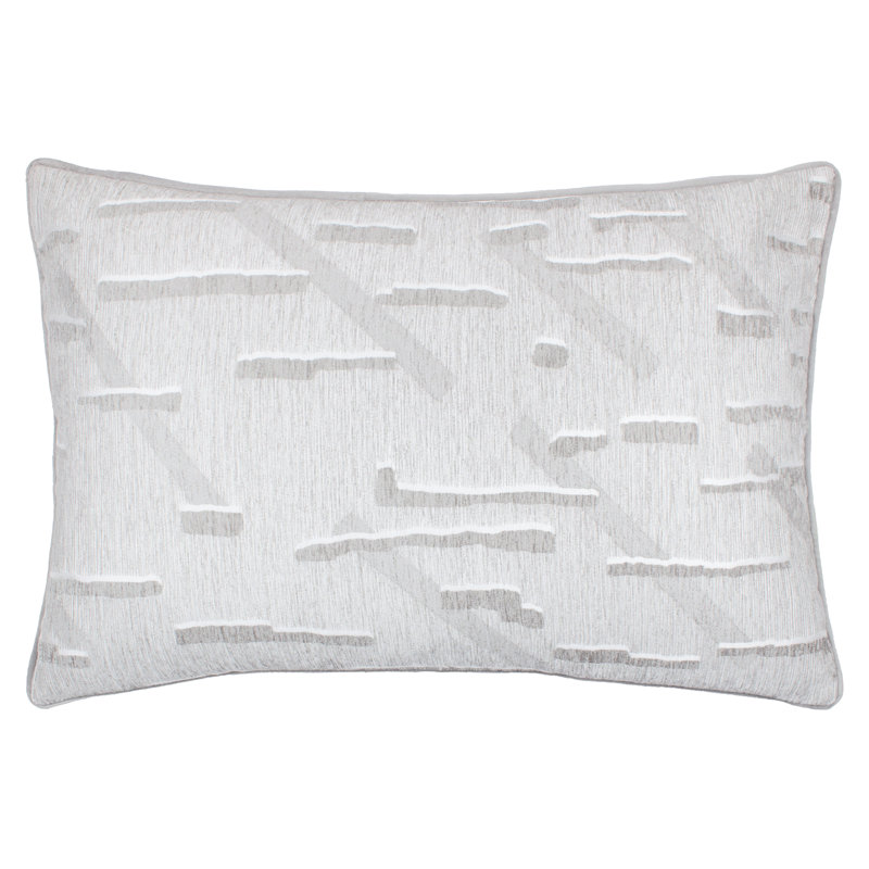 Tresse Abstract Rectangular Throw Cushion With Filling, Grey