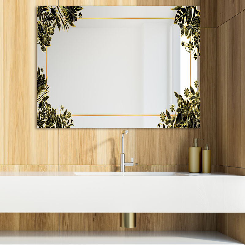 Miroir de salle de bain Glam, H 29,5 po x l 39,4 po, Capitale botanique