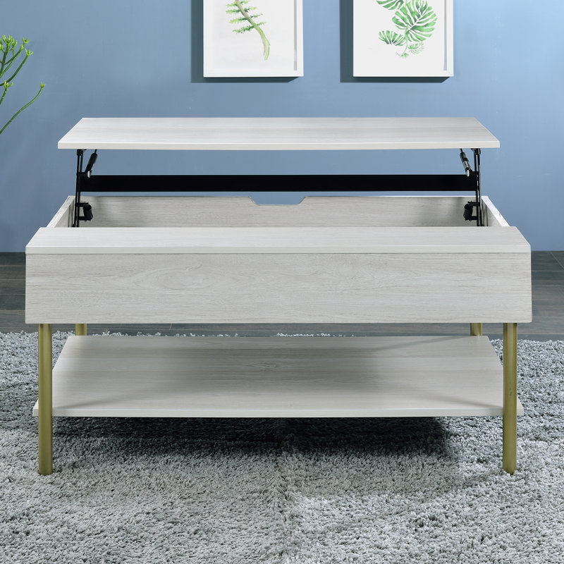 Nalissa Ashrfi Lift Top Extendable 4 Legs Coffee Table with Storage