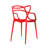 Eclectic Retro Pop Art Plastic Dining Arm Chair, Stackable Indoor Outdoor Patio Side Chair, Weather-Resistant Seating for Kitchen, Restaurant, Balcony, Porch, Yard, Red-1110089924