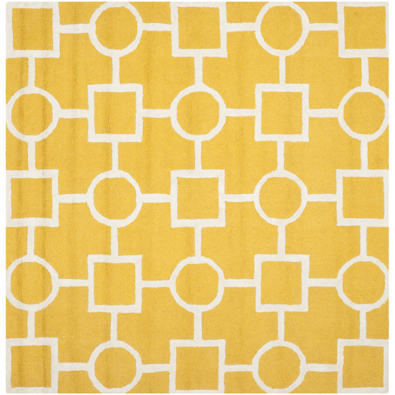 Cambridge Hand Tufted Wool Geometric Rug, Square 6'