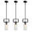 Elodia 3 - Light Knurled-brass Kitchen Island Pendant Light(Bulb Included)-244892491