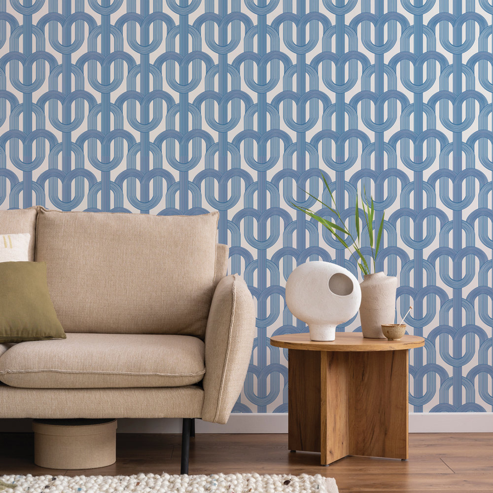 Lattice Peel and Stick Wallpaper, Blue