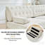 Canapé Chesterfield 76,6 po en velours beige, conception capitonnée et jupe à pampilles, facile à assembler-342786639