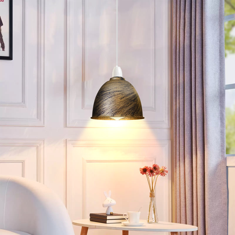 12cm H Metal Drum Lamp Shade ( Screw On ), Yellow Brass