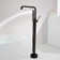 Single Handle Floor Mounted Freestanding Tub Filler with Brass Two-Function Handshower and Diverter