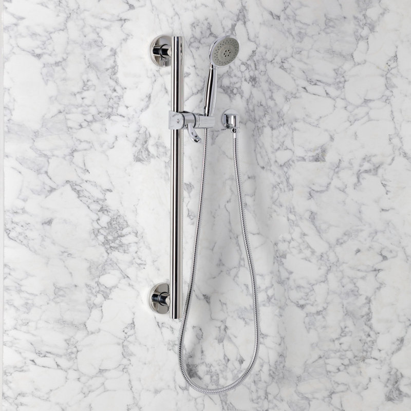 Kingston Brass Made To Match Shower System With Slide/Grab Bar And Hand Shower, Polished Chrome