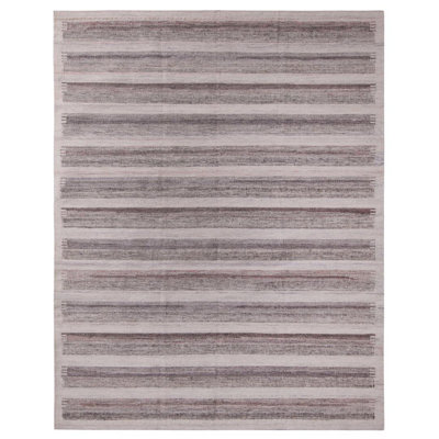 Rug & Kilim's Scandinavian Geometric Beige Brown Wool Rug