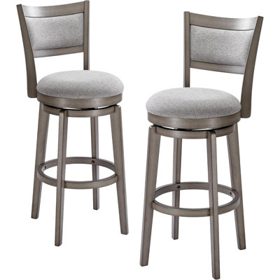  Fabric Back Swivel Bar Stools 30“ (Set Of 2)