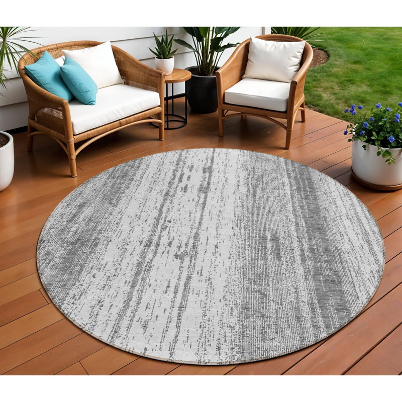 Tapis intérieur lavable rayé ivoire 8 pi