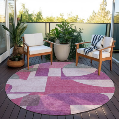 Tapis intérieur / extérieur rose Daeel