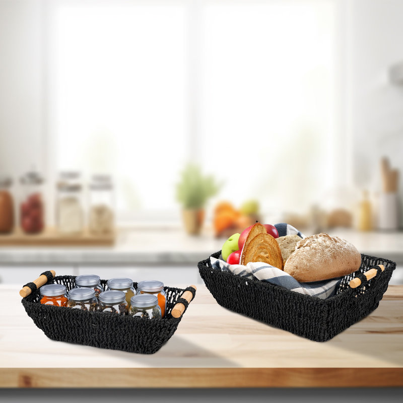 Petit panier de rangement en osier 2, Noir, noir, noir, noir