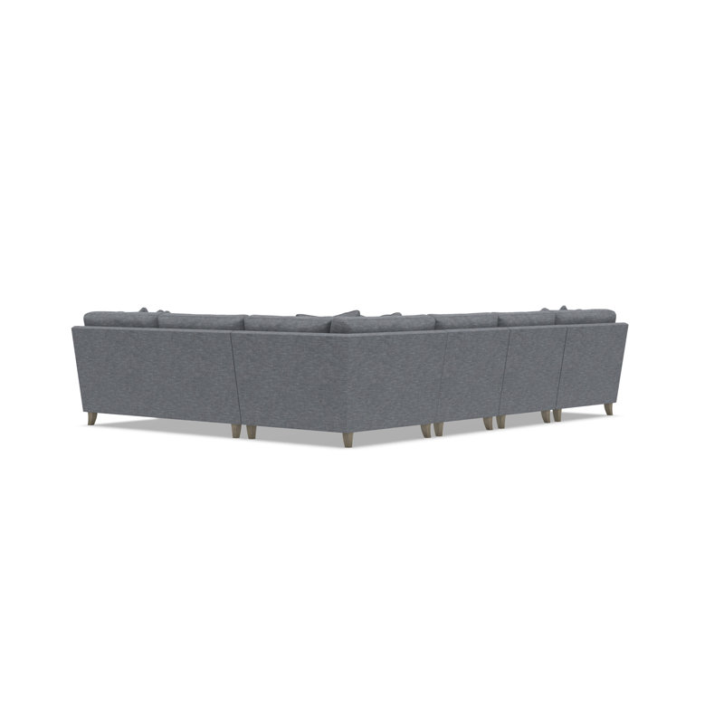 Mila Sectional, Dark Gray Polyester Blend, 33.5" H x 137" W x 107" D, Left Hand Facing
