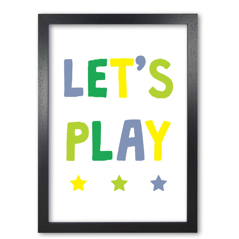 Let's Play - Print, 60 cm H x 42 cm W x 5 cm D, Black Grain Frame