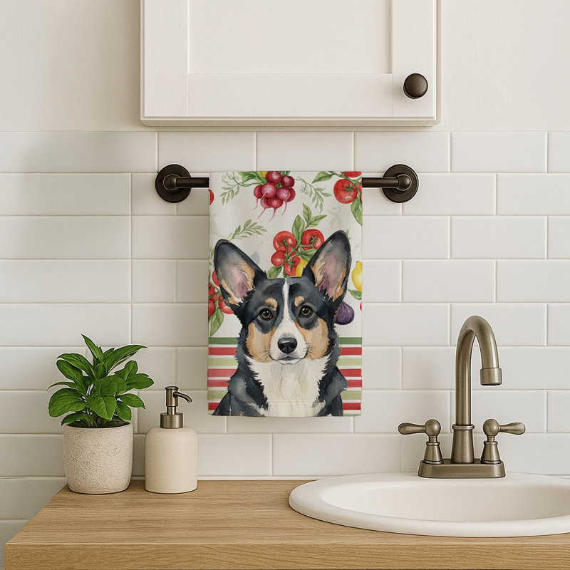 Torchon noir et blanc Cardigan Welsh Corgi, Black/White Cardigan Welsh Corgi