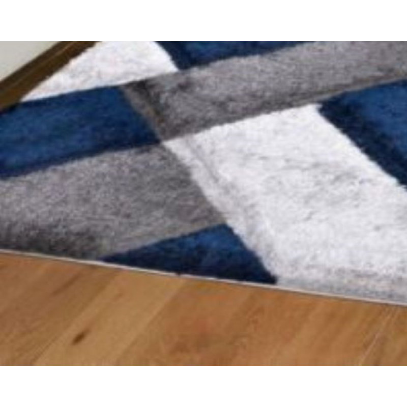 Vaughn Geometric Shag Area Rug, Rectangle 80 x 150cm