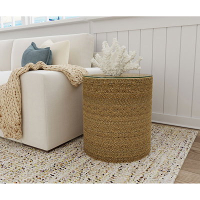 Table d'appoint ronde brun clair Burma (table basse incluse seulement)