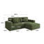 Canapé 106,3 po à larges rayures, style moderne, style maison confortable, compression à vide, éponge double, rangée droite à rebond élevé avec pédale-2138225004