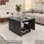 Table d'appoint Vega en mélamine avec rangement ouvert, onix et blanc