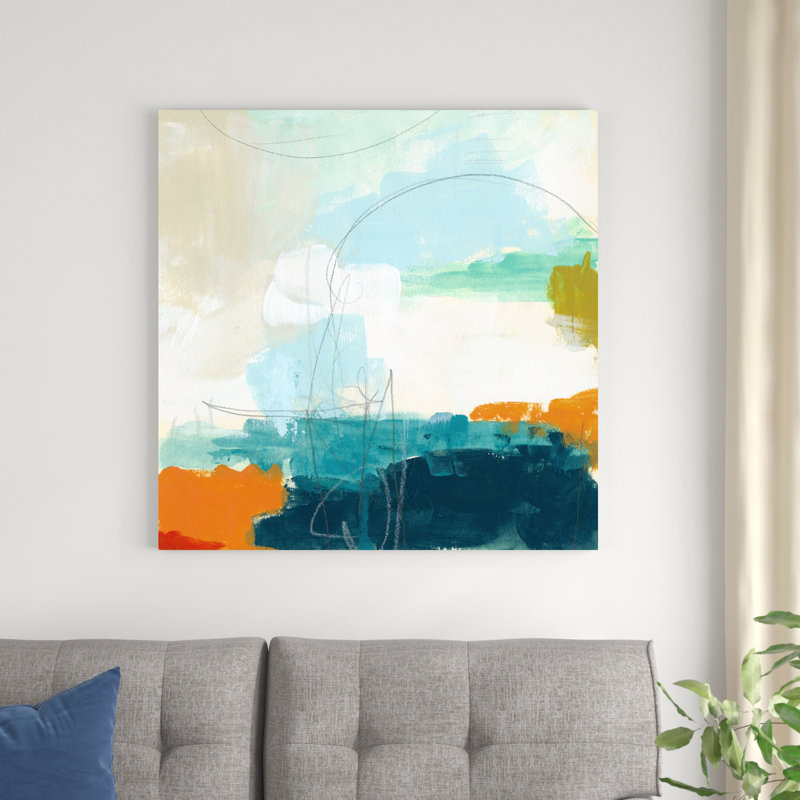 «Atmosp boule VII», peinture sur toile, H 36 po x l 36 po, Toile tendue