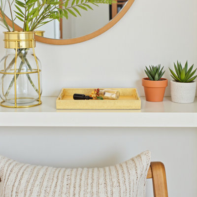 Baidy Hand-Finished Faux Shagreen Rectangular Serving Tray