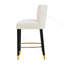 Tabouret de 27 pouces au design moderne avec un tissu lisse de couleur claire et un repose-pieds circulaire avec une finition dorée, créant un look sophistiqué et luxueux - Begie