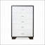 Commode blanche et espresso à 5 tiroirs avec rangement spacieux, fabrication durable et design élégant pour les chambres modernes.