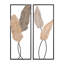 Décoration murale moderne multicolore branches et feuilles, ensemble de 2