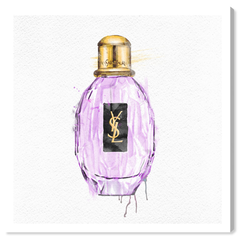 «Fashion and Glam Eau de Parisienne», reproduction d'art sur toile dorée, H 12 po x l 12 po x P 0,8 po