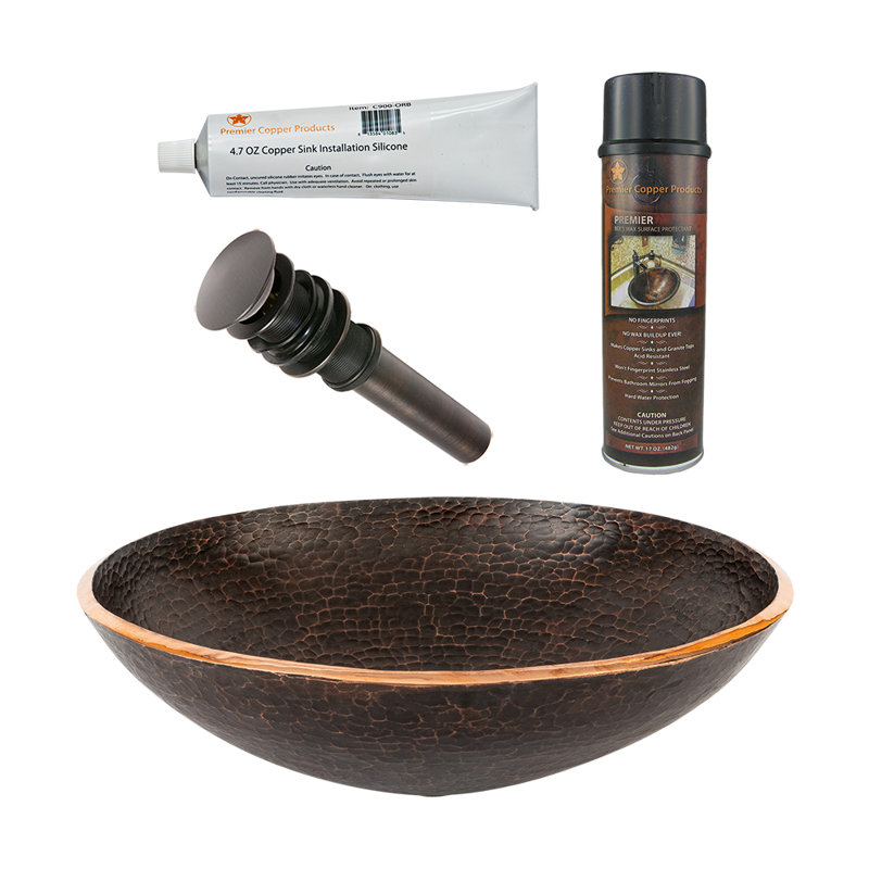 Premier Copper Products BSP5_PV16RDB-P Bathroom Sink And Drain Package