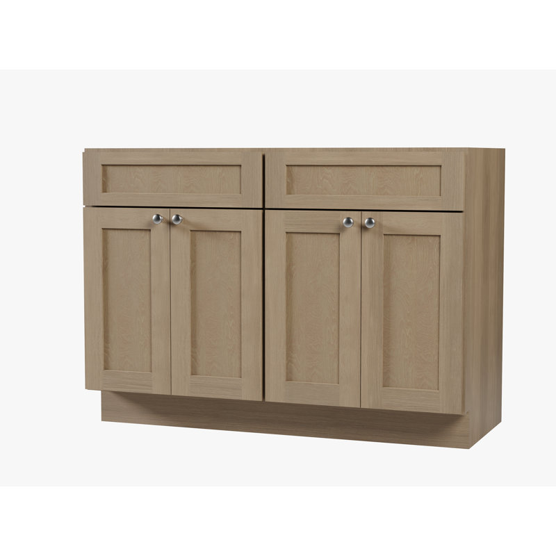 Base de meuble-lavabo double 48 po Disar, Chêne naturel