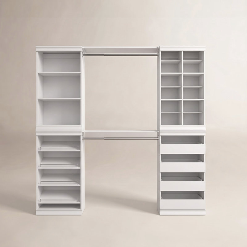 Système de rangement modulaire l 68,76 po - l 78 po, Blanc