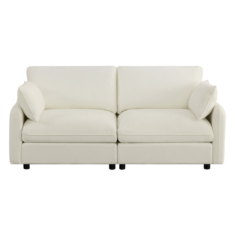 78" Modern Upholstered Sofa, Linen