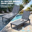 Ensemble de 2 chaises longues d'extérieur en résine avec 5 positions réglables, assemblage étanche et sans outil pour le patio près de la piscine-314605513