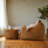 Striped Corduroy Lazy Suspension Sofa Set with Footstool, High Density Memory Foam Padding, Spacious Seat, Installation Free Design-1710286164