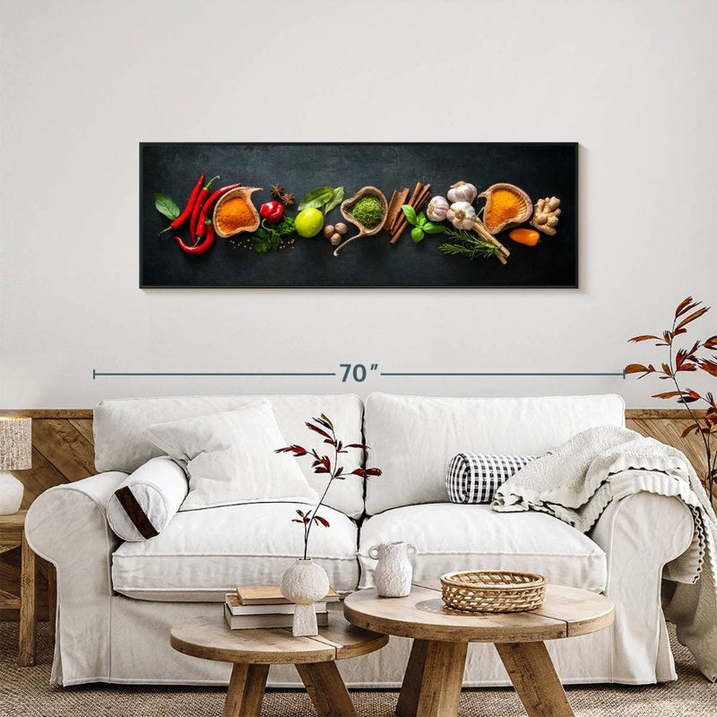 Spices For Cooking, 57" X 19", Floating Frame Black