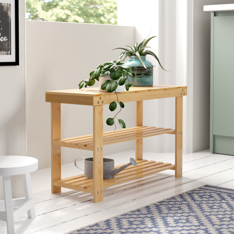 Picazo Solid Wood Storage Bench, Natural