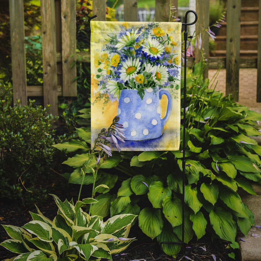 Feller Blue and Yellow Flowers by Maureen Bonfield 2-Sided Garden Flag August Grove® 