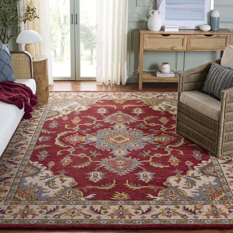 Mavek Hand Tufted Wool Oriental Rug, Rectangle 8' x 10'