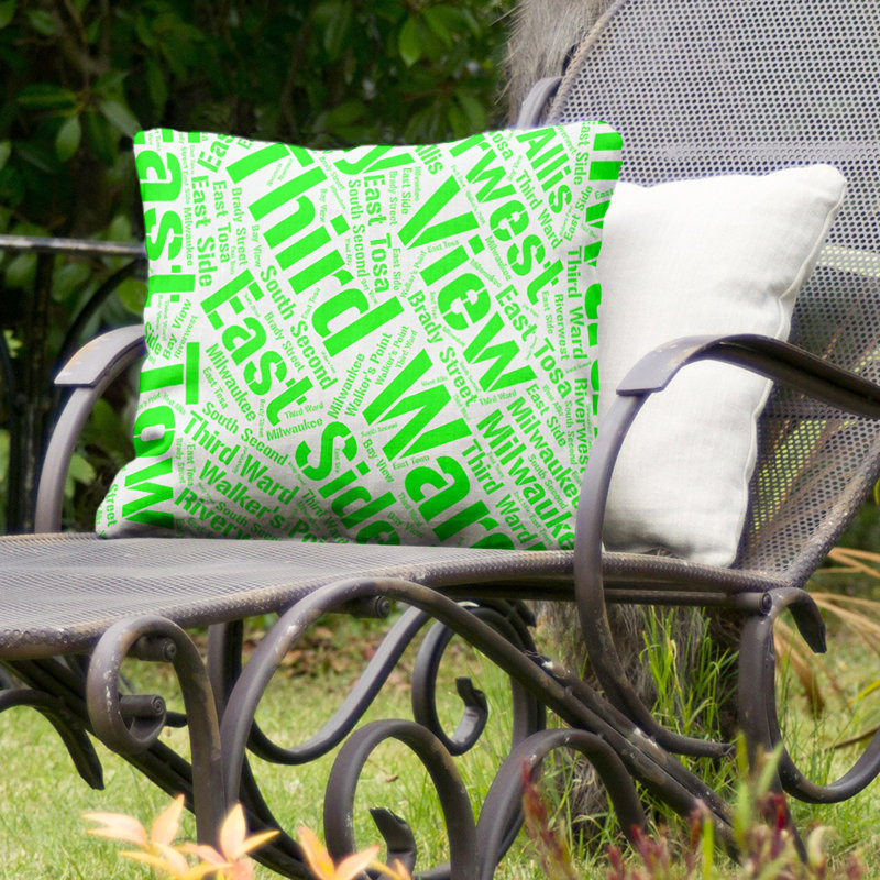 Coussin décoratif intérieur/extérieur milwaukee, Oui, H 18 po x l 18 po, Vert
