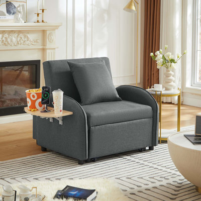 Space-Saving 3-in-1 Convertible Sleeper Sofa with Adjustable Backrest & USB-C Ports