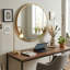Miroir mural rond en or martelé de 30 po Leslie-975354092