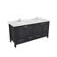 Meuble-lavabo double autoportant 71 po avec plateau en marbre d'ingénierie Efstathios-1422191695