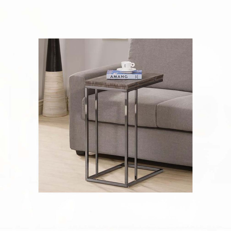 Table à collation grise et noire patinée avec plateau extensible