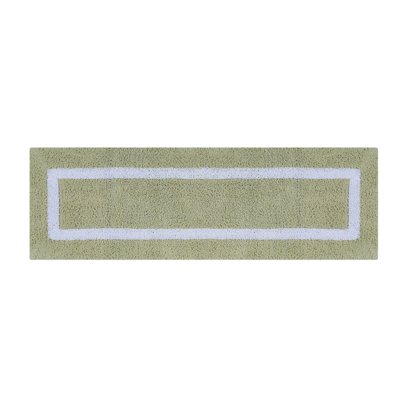Sage and White Cotton Tufted Reversible Bath Rug Set