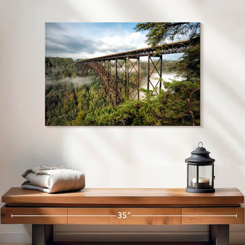 Lilie Foggy New River Gorge Bridge, H 16 po x l 24 po