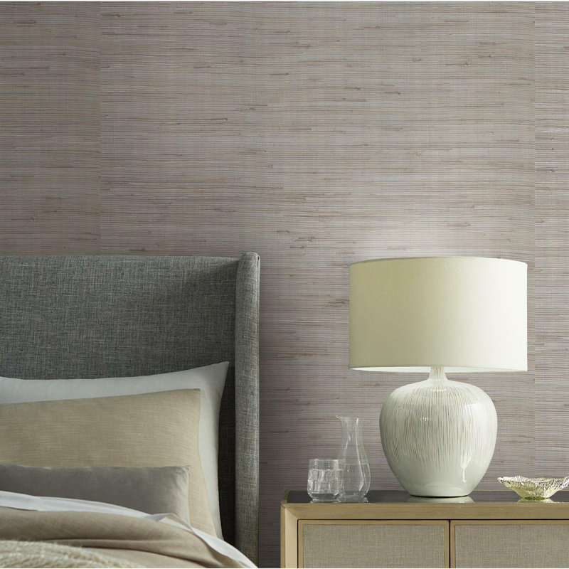 Rouleau de papier peint L 36 pi x l 24 po Jute, Argent / taupe / gris