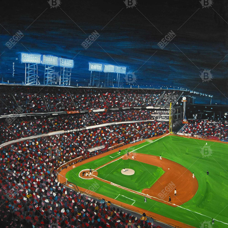 Baseball game - 16"x16" Outdoors Throw pillow - Spun poly - Print on demand